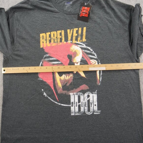 Billy Idol Rebel Yell Shirt Mens Extra Large Gray Rock Tour Album Cover New * - Picture 9 of 13